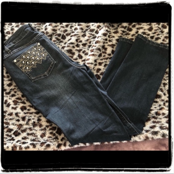 Earl Jeans Denim - Earl skinny jeans gold pattern back pockets 12